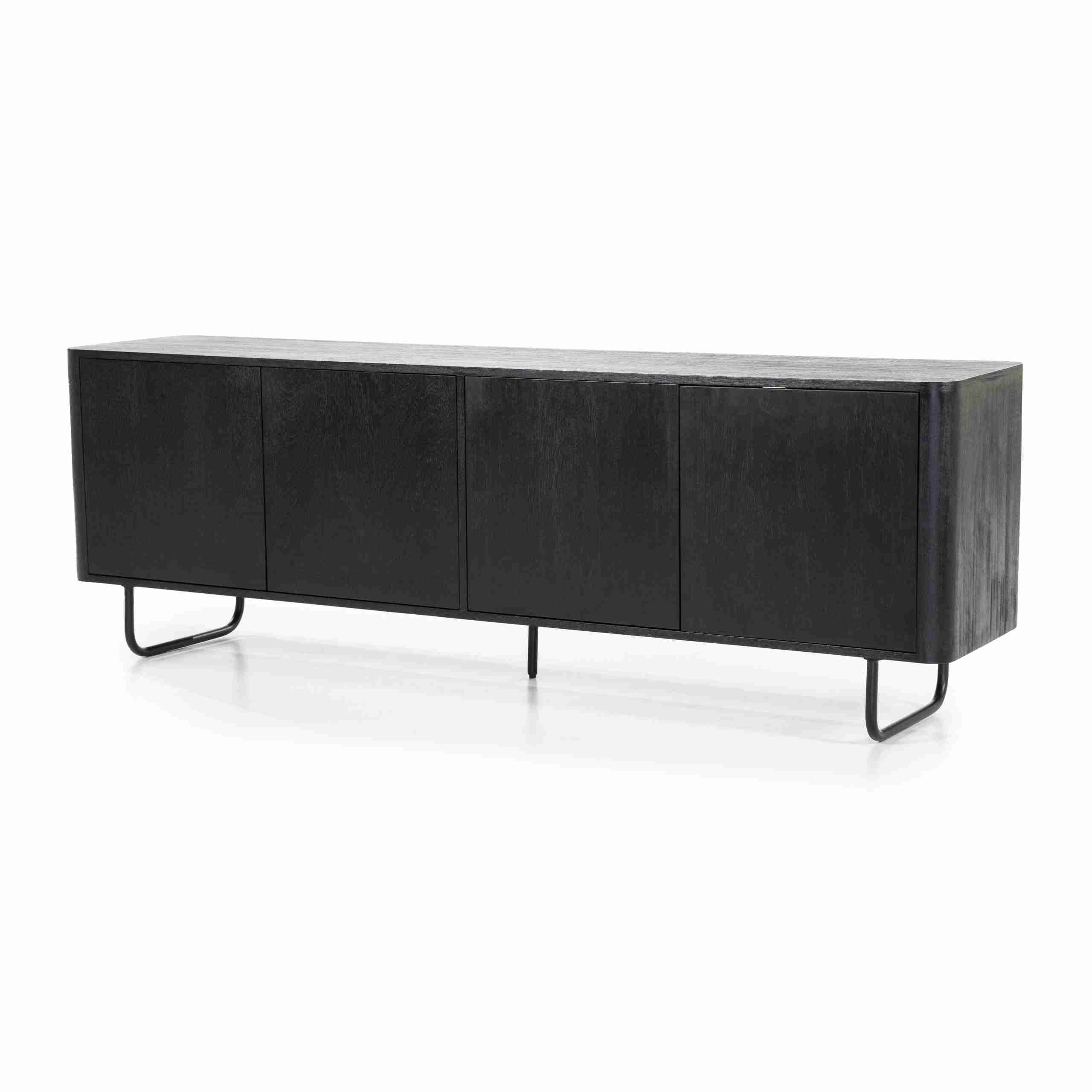 Eleonora TV-meubel 'James' Mangohout, 180cm, kleur Zwart