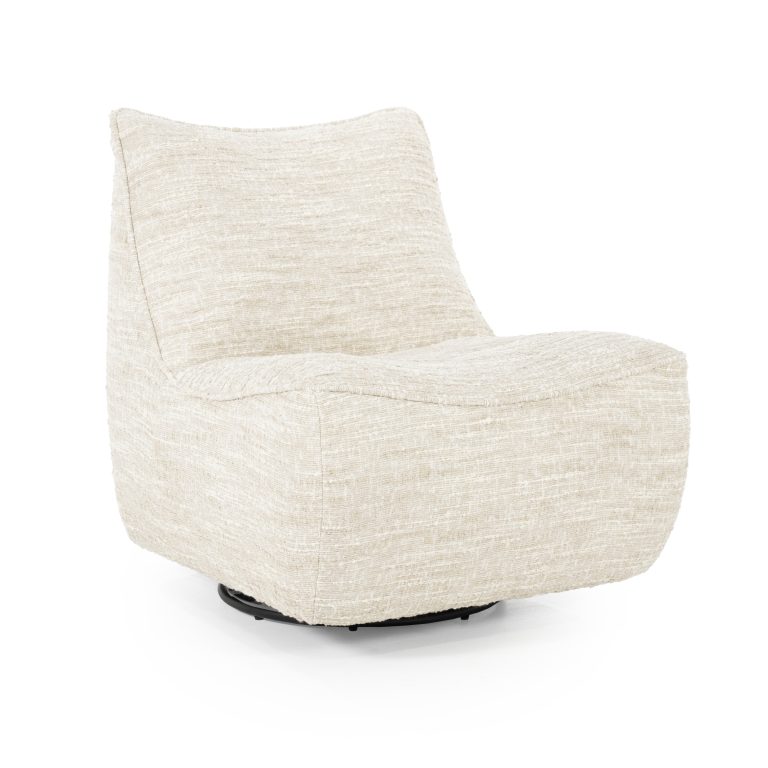 Eleonora Draaifauteuil 'Loys' Chenille, kleur Beige