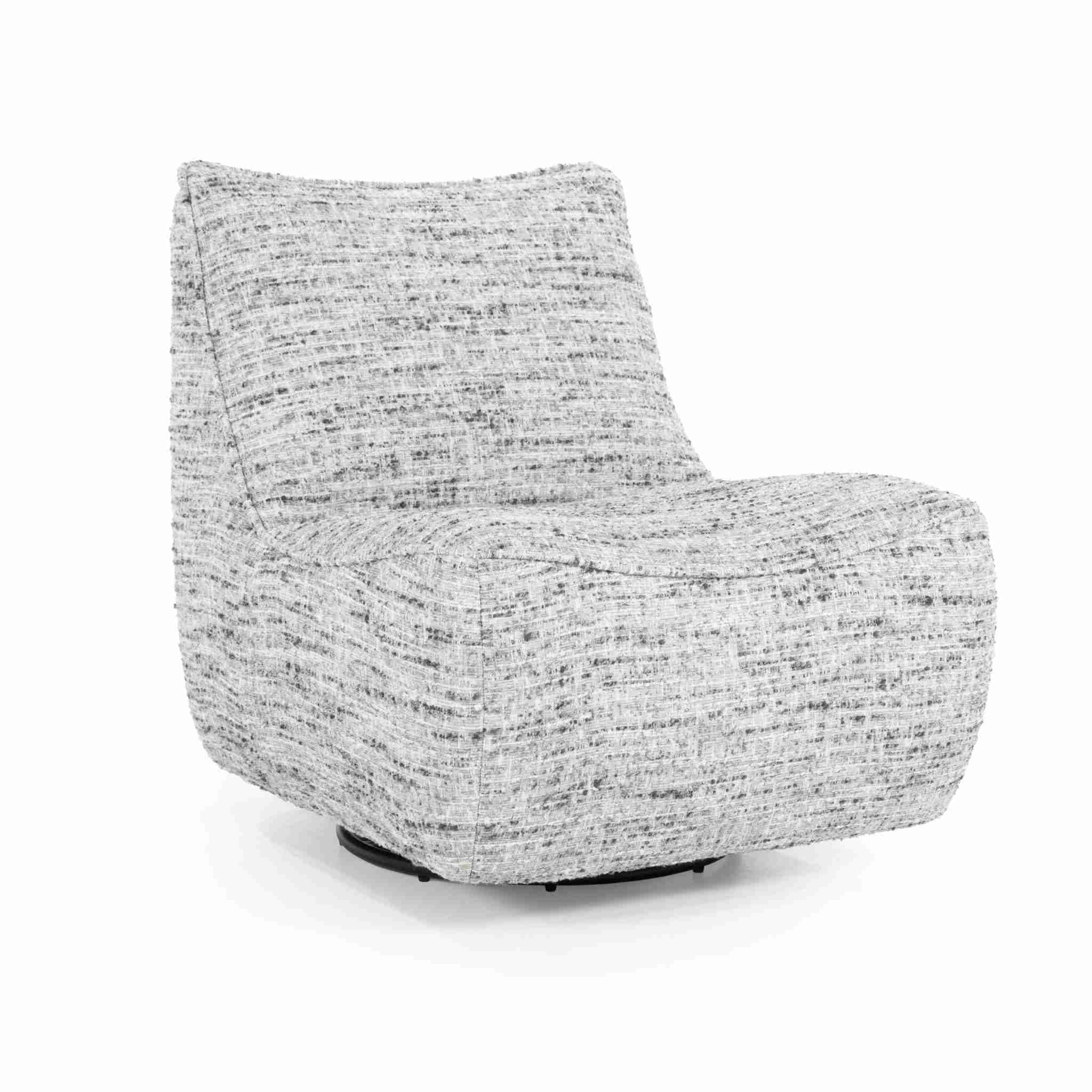 Eleonora Draaifauteuil 'Loys' Chenille, kleur Grijs