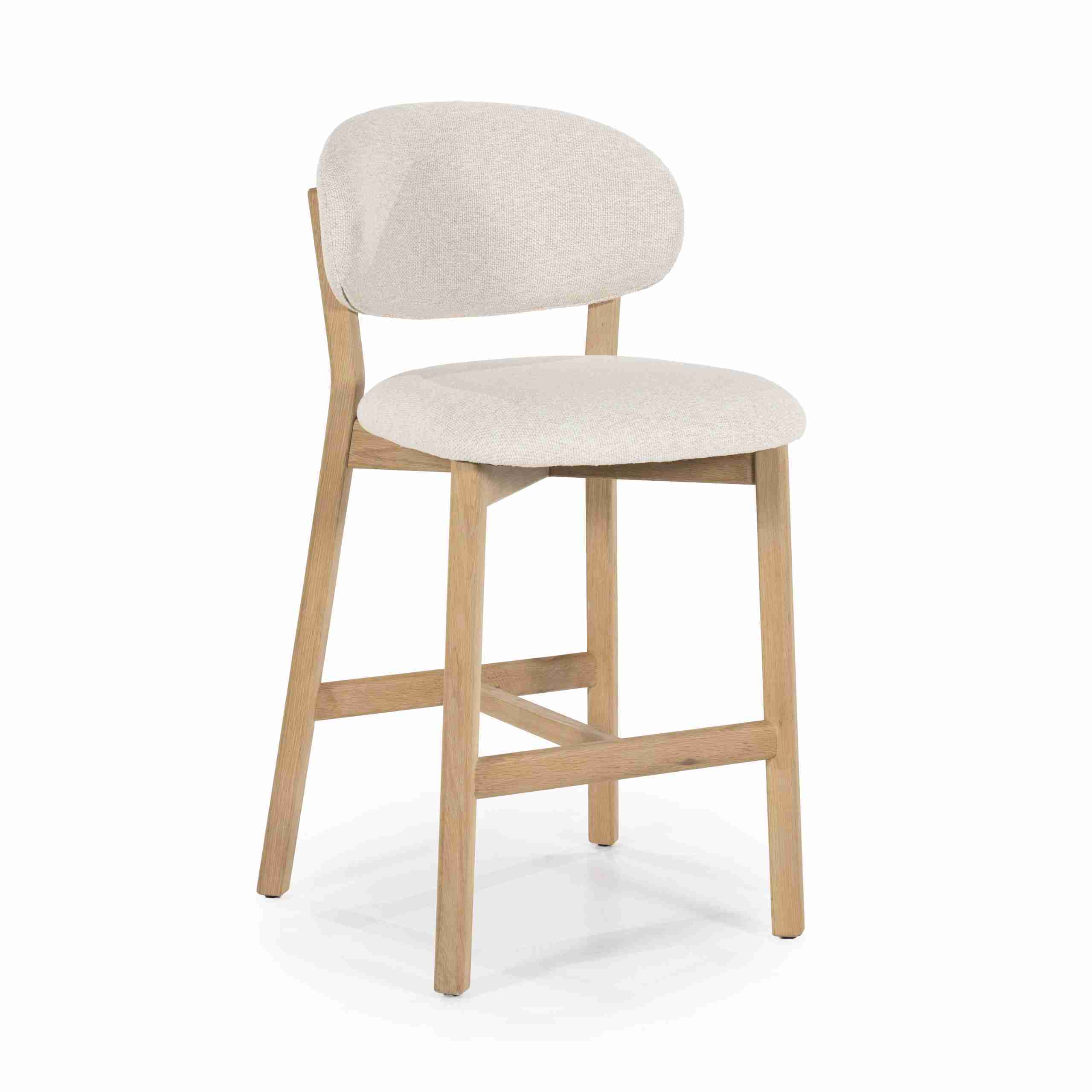 Eleonora Barstoel 'Mikky' kleur Beige/Naturel (zithoogte 69cm)