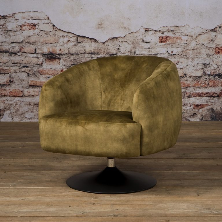 Tower Living Fauteuil 'Barga' Velvet, kleur groen