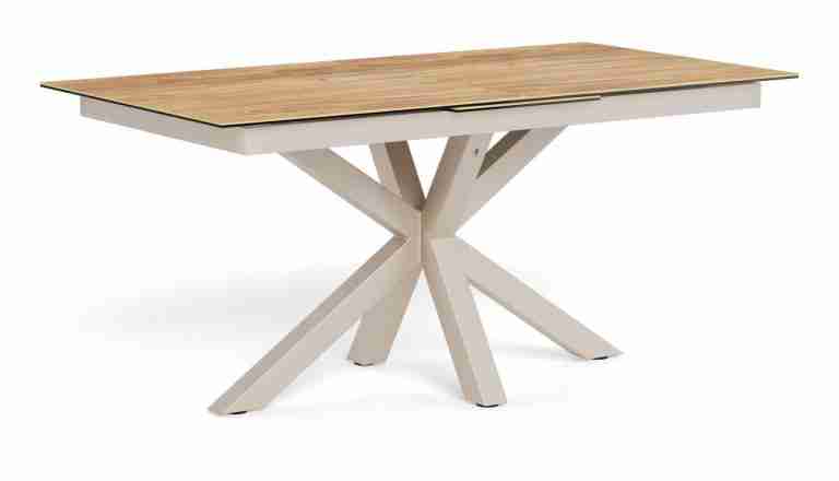 Bendt Uitschuifbare Eettafel Line Keramiek met eikenlook, 168/210 x 90cm - Naturel