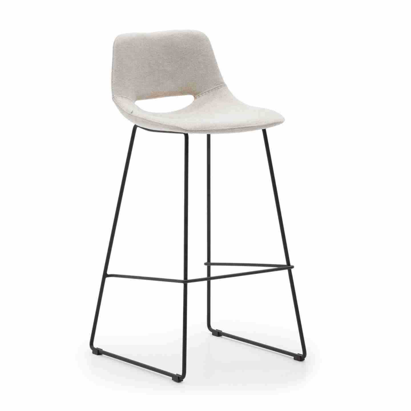 Kave Home Barkruk 'Zahara' kleur Beige (zithoogte 75cm)