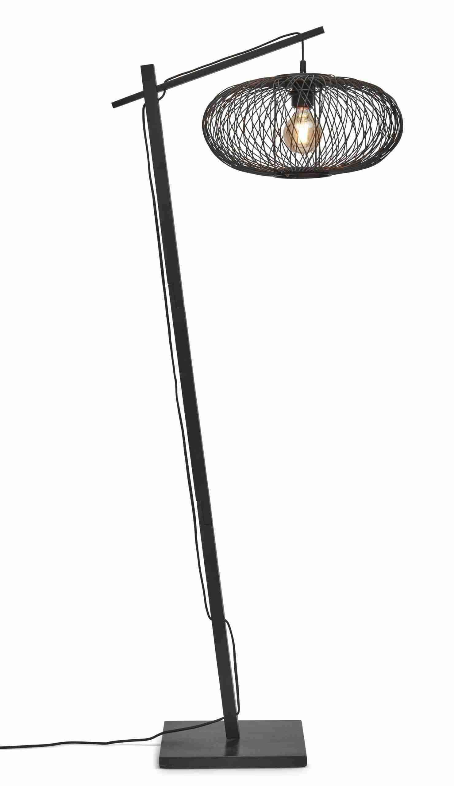 GOOD&MOJO Vloerlamp 'Cango' Bamboe, 150cm, kleur Zwart