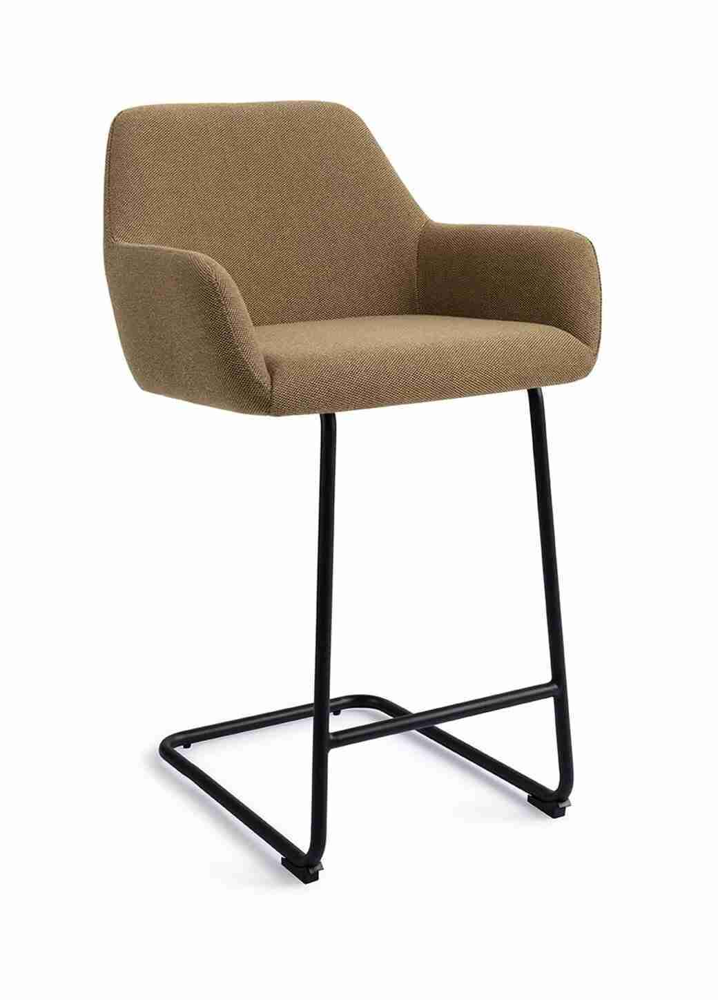 Jesper Home Barkruk 'Hiroo' Arch Black, kleur Willow (zithoogte 66cm)