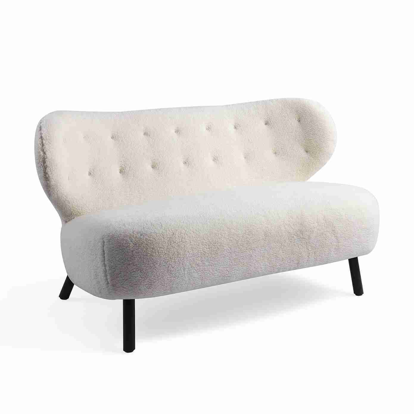 Jesper Home Bankje 'Kita' Teddy, kleur Crème