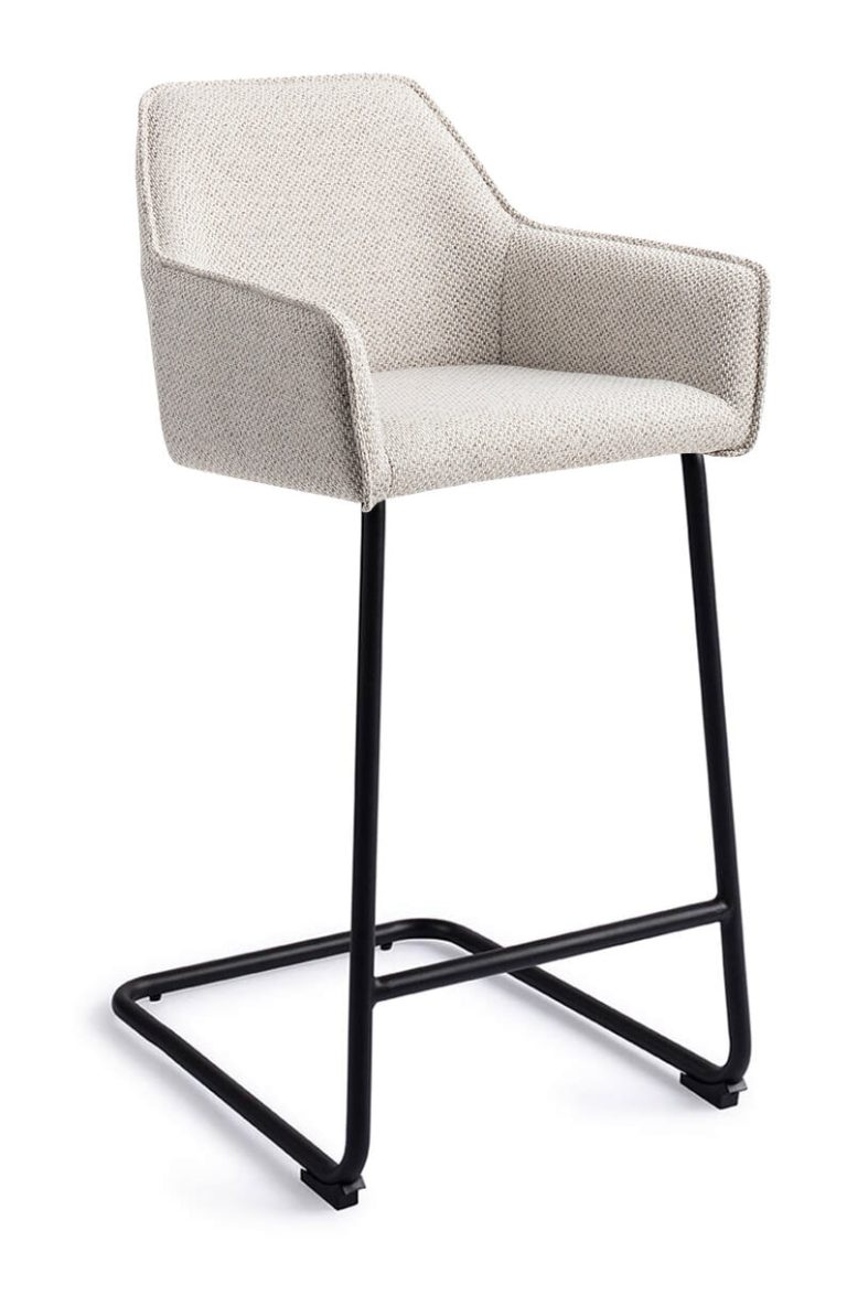 Jesper Home Barkruk 'Hofu' Arch Black, kleur Checkers Charm (zithoogte 66cm)
