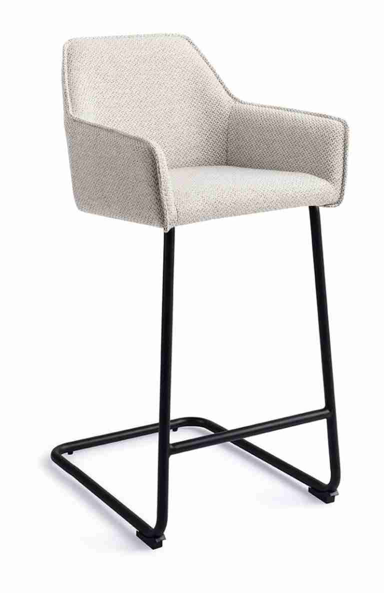 Jesper Home Barkruk 'Hofu' Arch Black, kleur Checkers Charm (zithoogte 66cm)