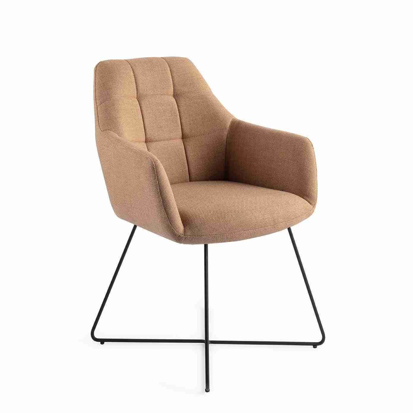 Jesper Home Eetkamerstoel 'Noto' Cross Black, kleur Toasted Toffee