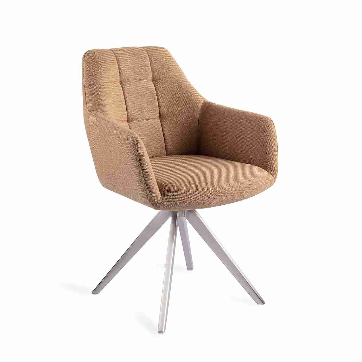 Jesper Home Draaibare Eetkamerstoel 'Noto' Turn Steel, kleur Toasted Toffee