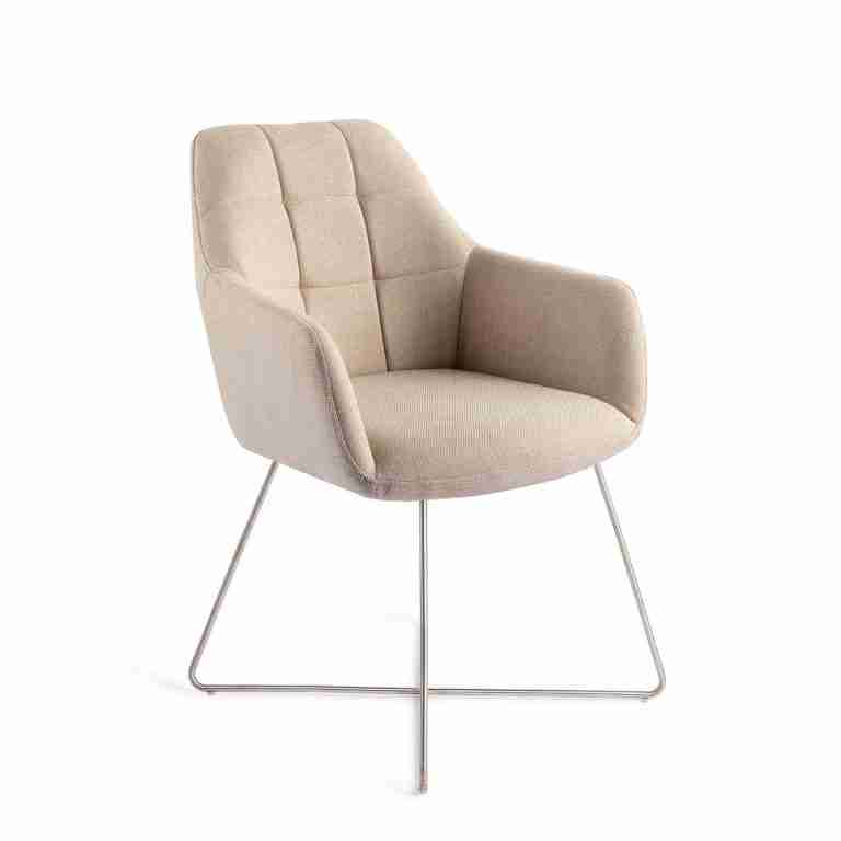 Jesper Home Eetkamerstoel 'Noto' Cross Steel, kleur Overnight Oats