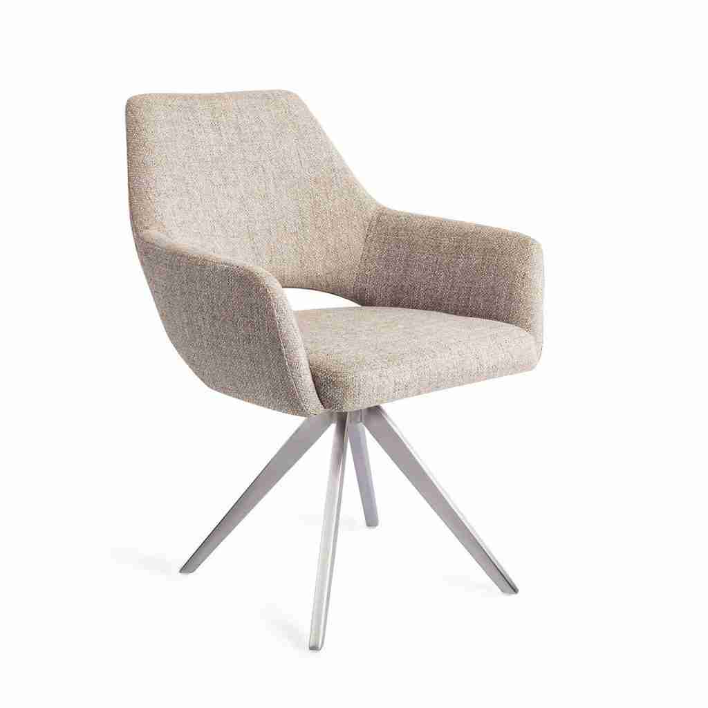 Jesper Home Eetkamerstoel 'Yanai' Turn Steel, Draaibaar, kleur Biscuit Beach