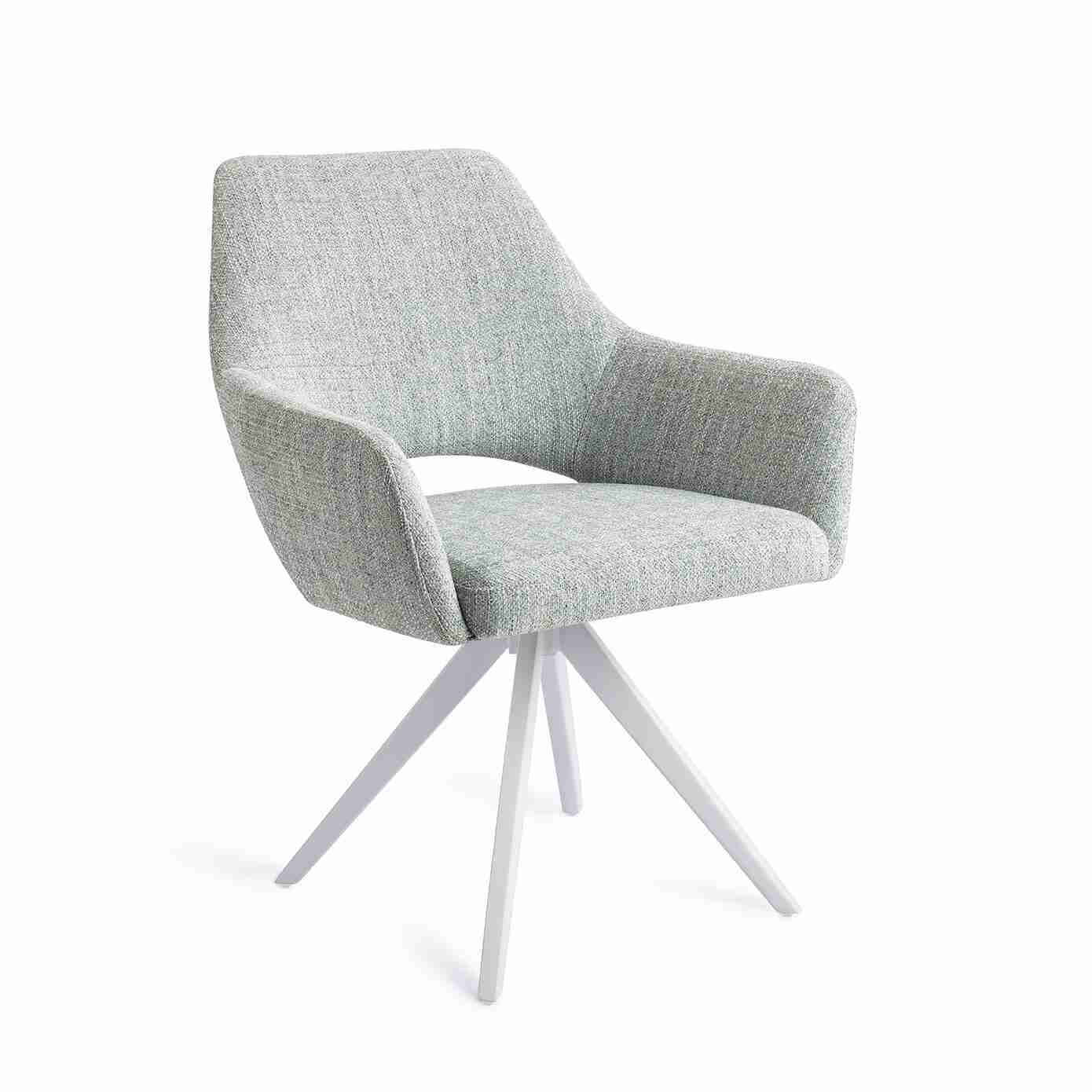 Jesper Home Eetkamerstoel 'Yanai' Turn White, Draaibaar, kleur Soft Sage