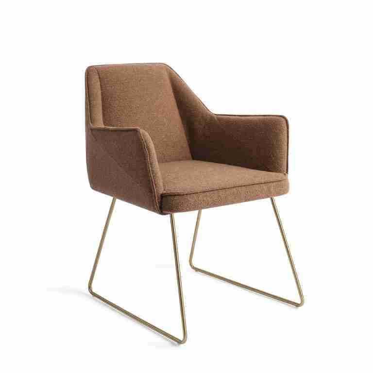 Jesper Home Eetkamerstoel 'Tome' Slide Gold, kleur Cinnamon Bun