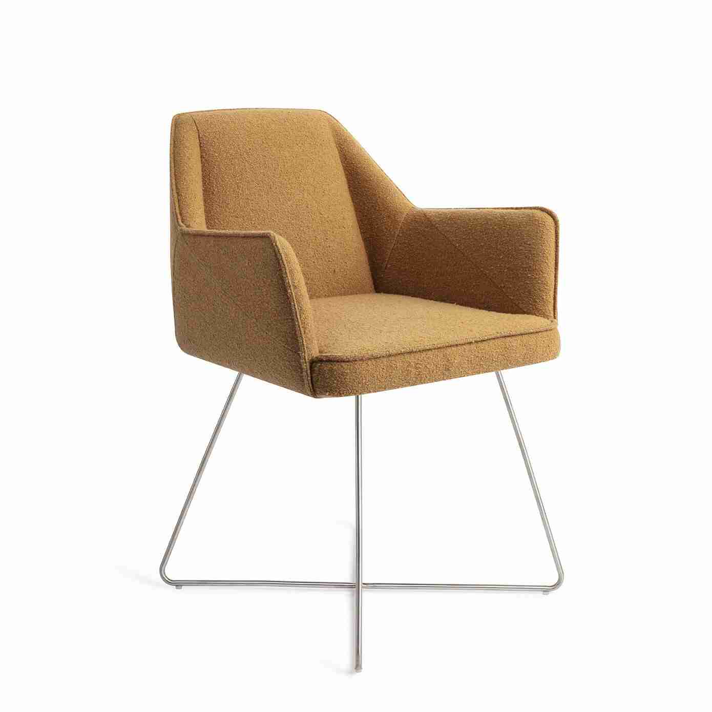 Jesper Home Eetkamerstoel 'Tome' Cross Steel, kleur Masai Giraffe
