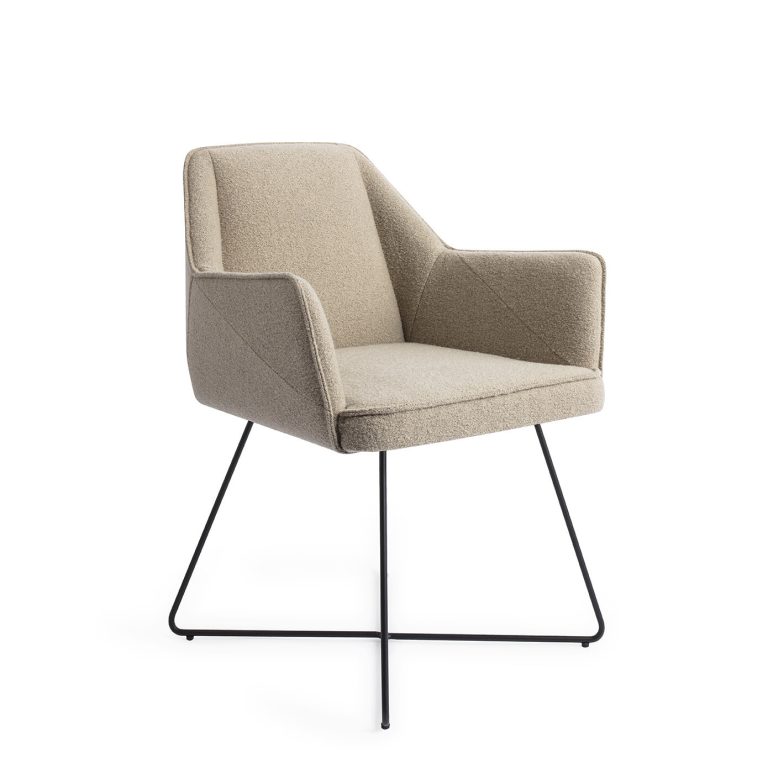 Jesper Home Eetkamerstoel 'Tome' Cross Black, kleur Great Greige