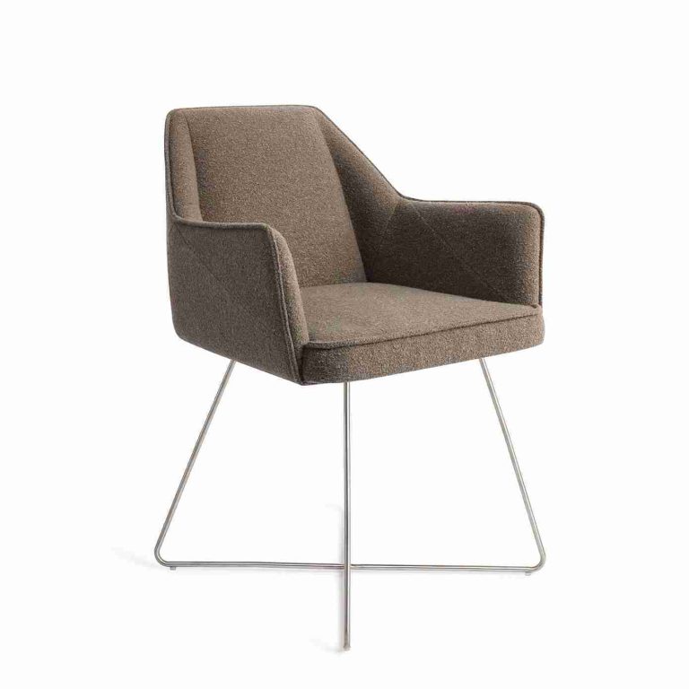 Jesper Home Eetkamerstoel 'Tome' Cross Steel, kleur Idaho Potato