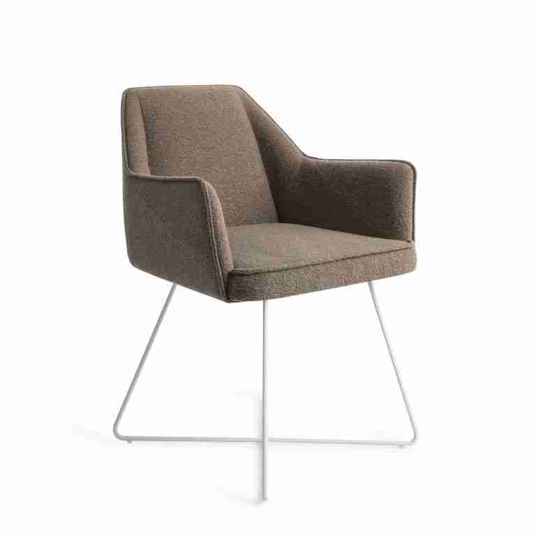 Jesper Home Eetkamerstoel 'Tome' Cross White, kleur Idaho Potato