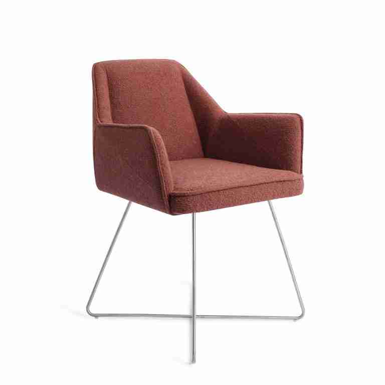 Jesper Home Eetkamerstoel 'Tome' Cross Steel, kleur Shabby Saffron