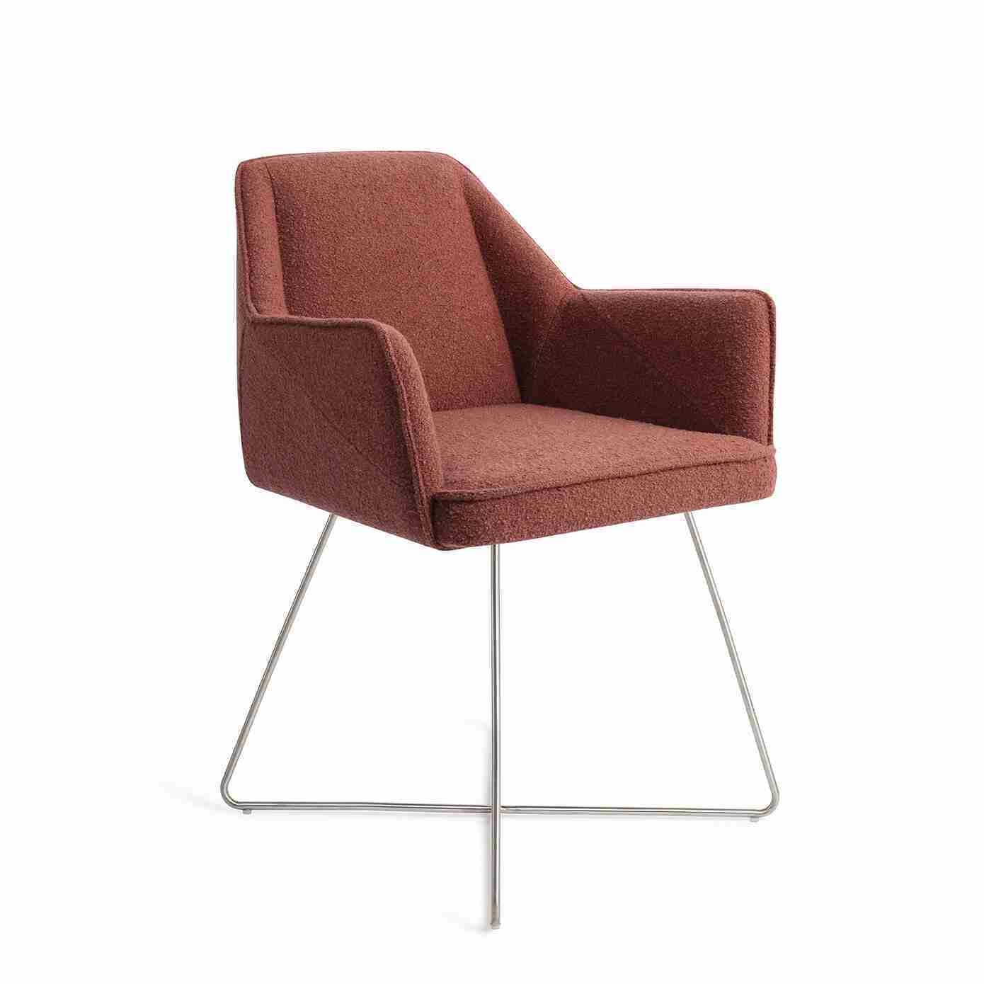 Jesper Home Eetkamerstoel 'Tome' Cross Steel, kleur Shabby Saffron