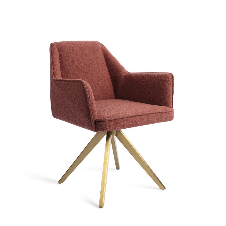 Jesper Home Eetkamerstoel 'Tome' Turn Gold, Draaibaar, kleur Shabby Saffron