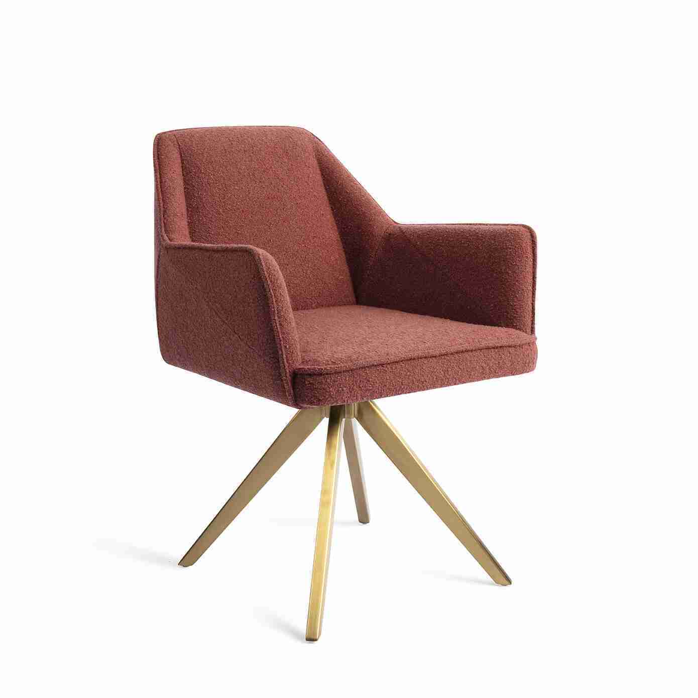 Jesper Home Eetkamerstoel 'Tome' Turn Gold, Draaibaar, kleur Shabby Saffron