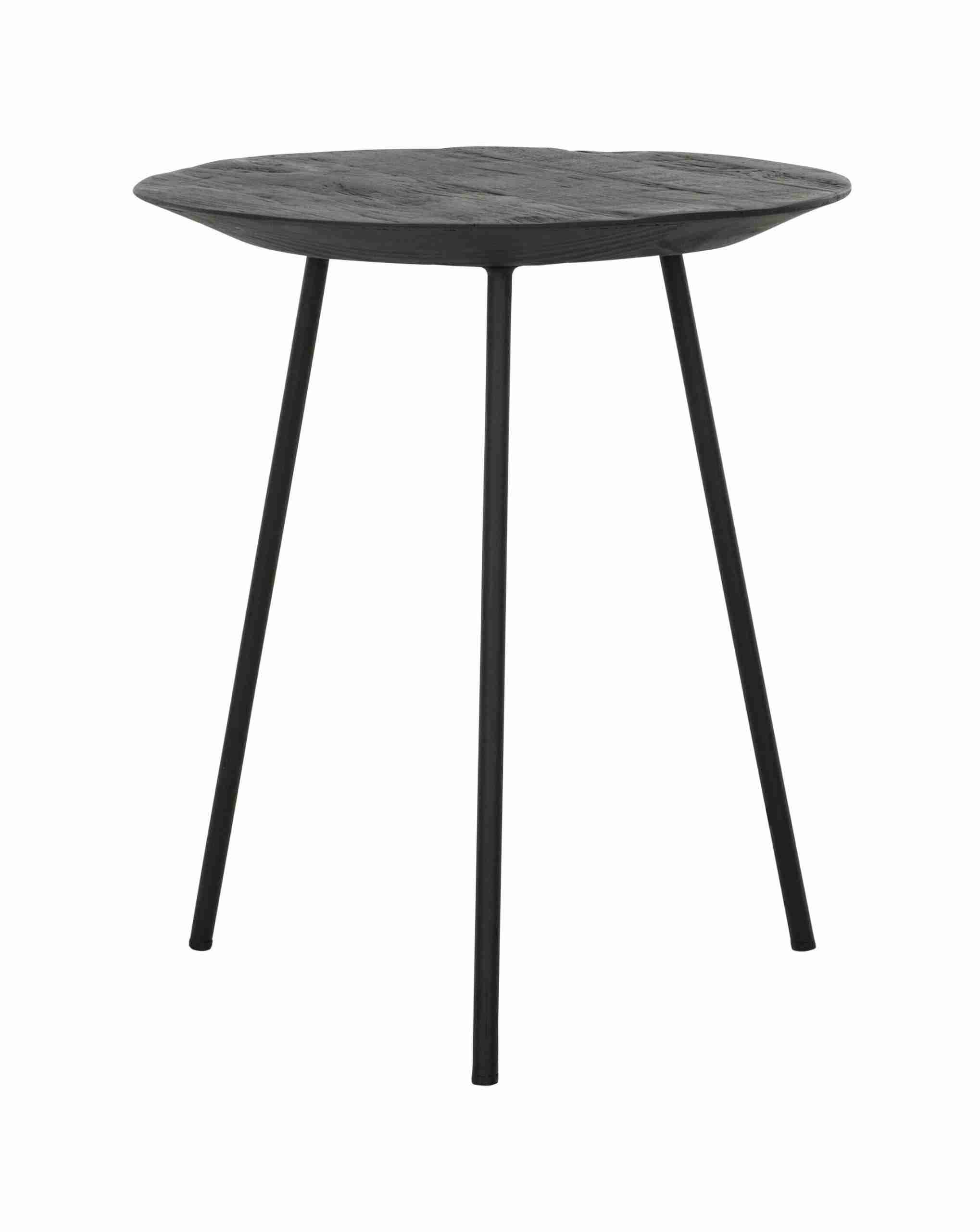 DTP Home Bijzettafel 'Jupiter' Teakhout, 40cm, kleur Zwart
