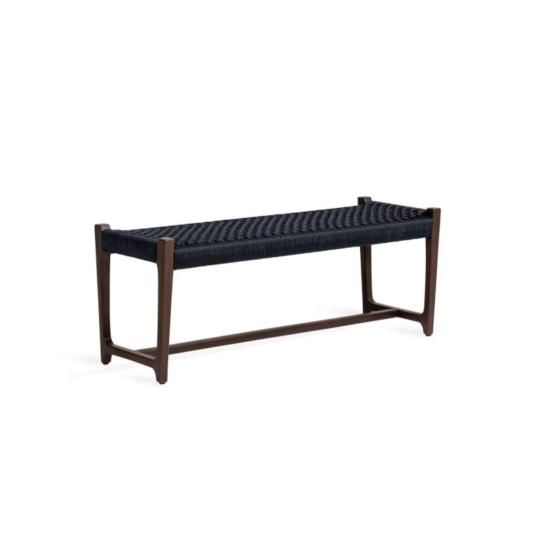 Jesper Home Bankje 'Kuwana' Espresso Teakhout, kleur Indigo