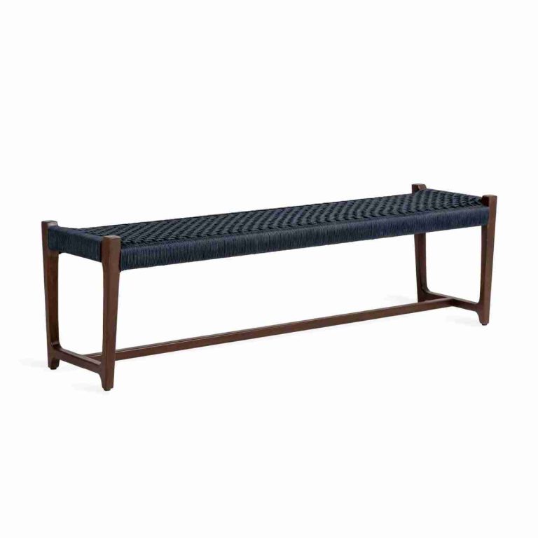 Jesper Home Bankje 'Kuwana' Espresso Teakhout, kleur Indigo