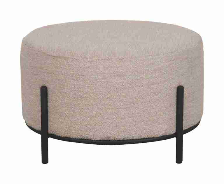 LABEL51 Hocker 'Troy' Bouclé, 57cm, kleur Naturel