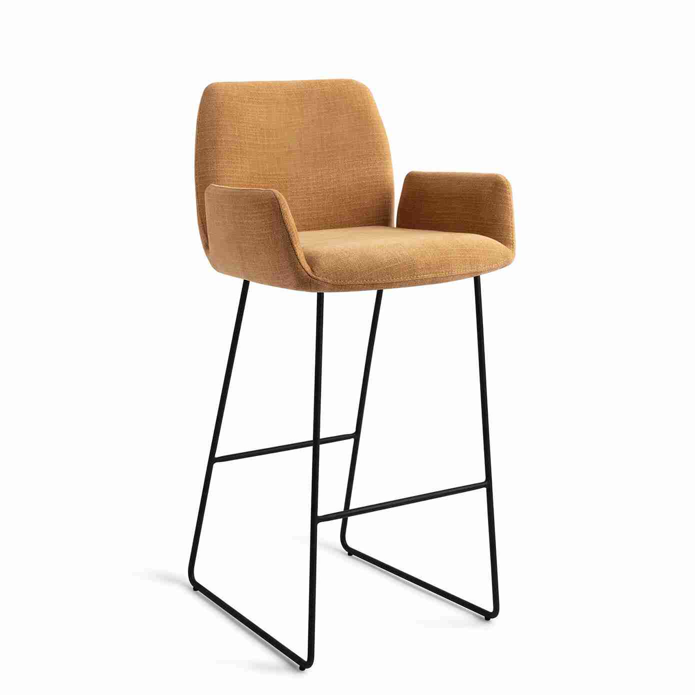 Jesper Home Barkruk 'Misaki' Slide Black, kleur Honey Harvest (zithoogte 75cm)