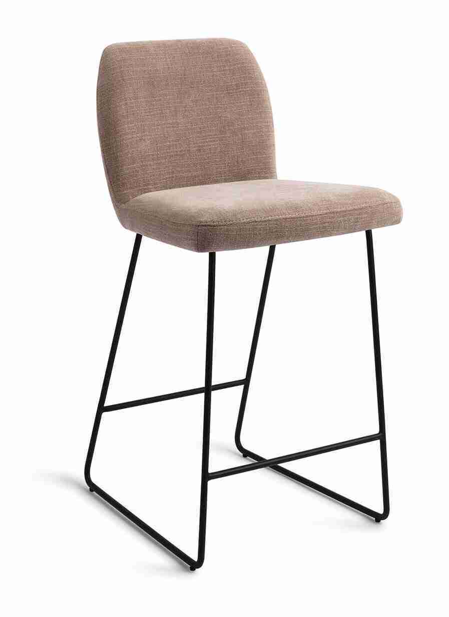 Jesper Home Barstoel 'Ikata' Slide Black, kleur Mocha Mist (zithoogte 65cm)