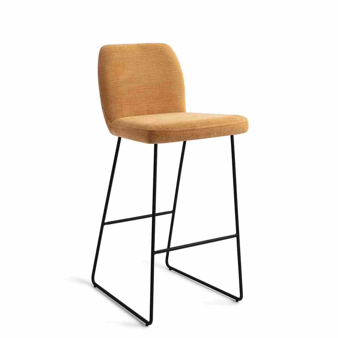 Jesper Home Barkruk 'Ikata' Slide Black, kleur Honey Harvest (zithoogte 75cm)