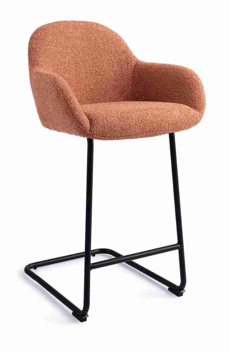 Jesper Home Barstoel 'Kushi' Arch Black, kleur Amber Autumn (zithoogte 67cm)
