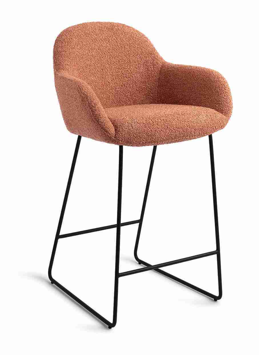 Jesper Home Barstoel 'Kushi' Slide Black, kleur Amber Autumn (zithoogte 67cm)