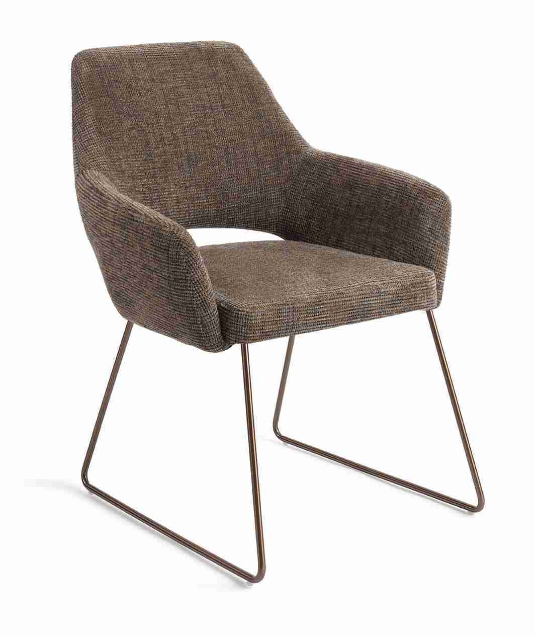 Jesper Home Eetkamerstoel 'Yanai' Slide Rose, kleur Checked Chestnut
