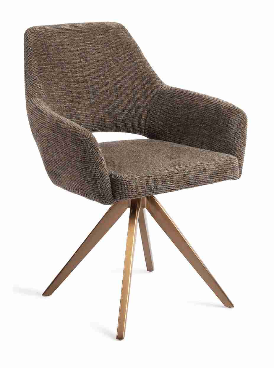 Jesper Home Eetkamerstoel 'Yanai' Turn Rose, kleur Checked Chestnut