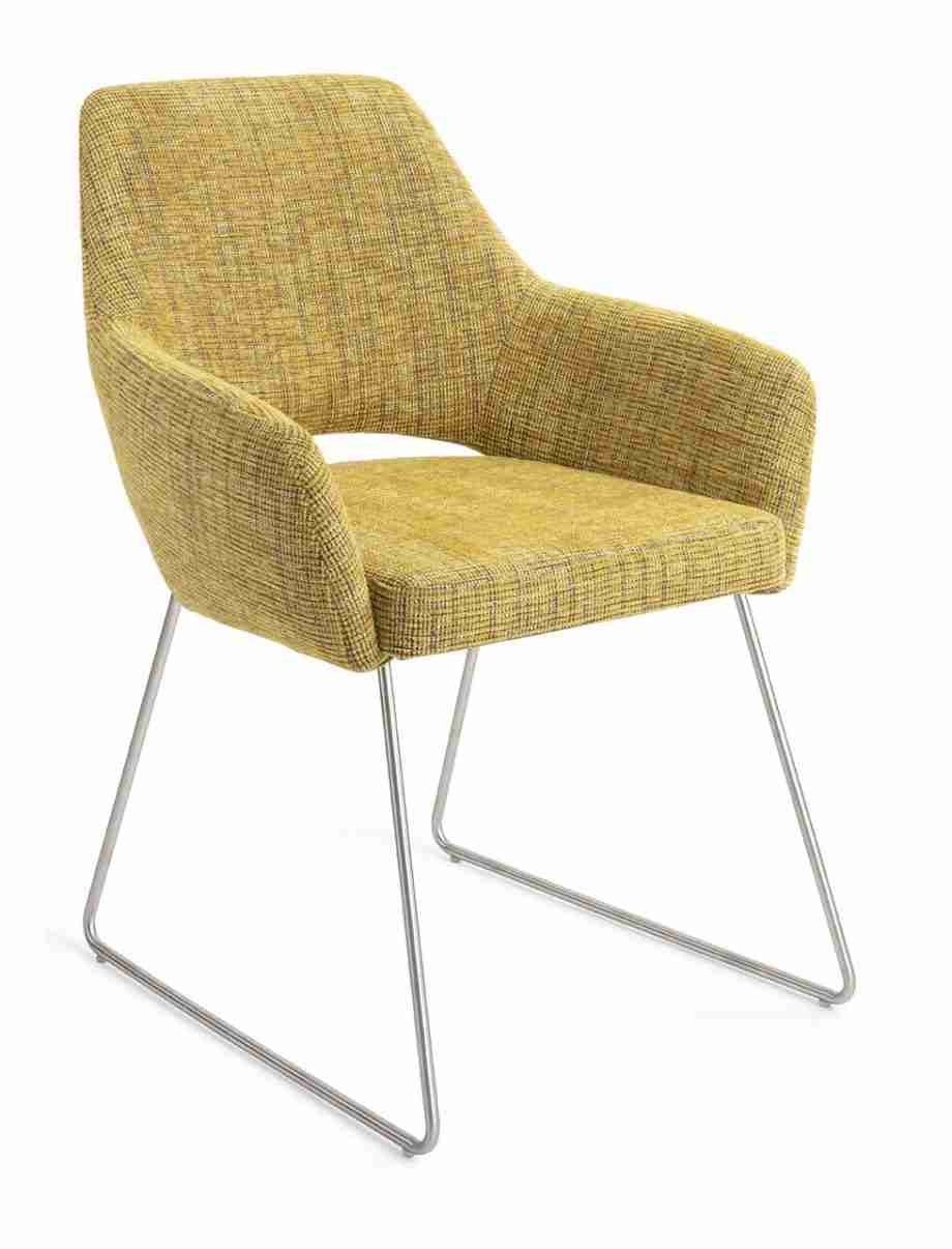 Jesper Home Eetkamerstoel 'Yanai' Slide Steel, kleur Lemon Lines