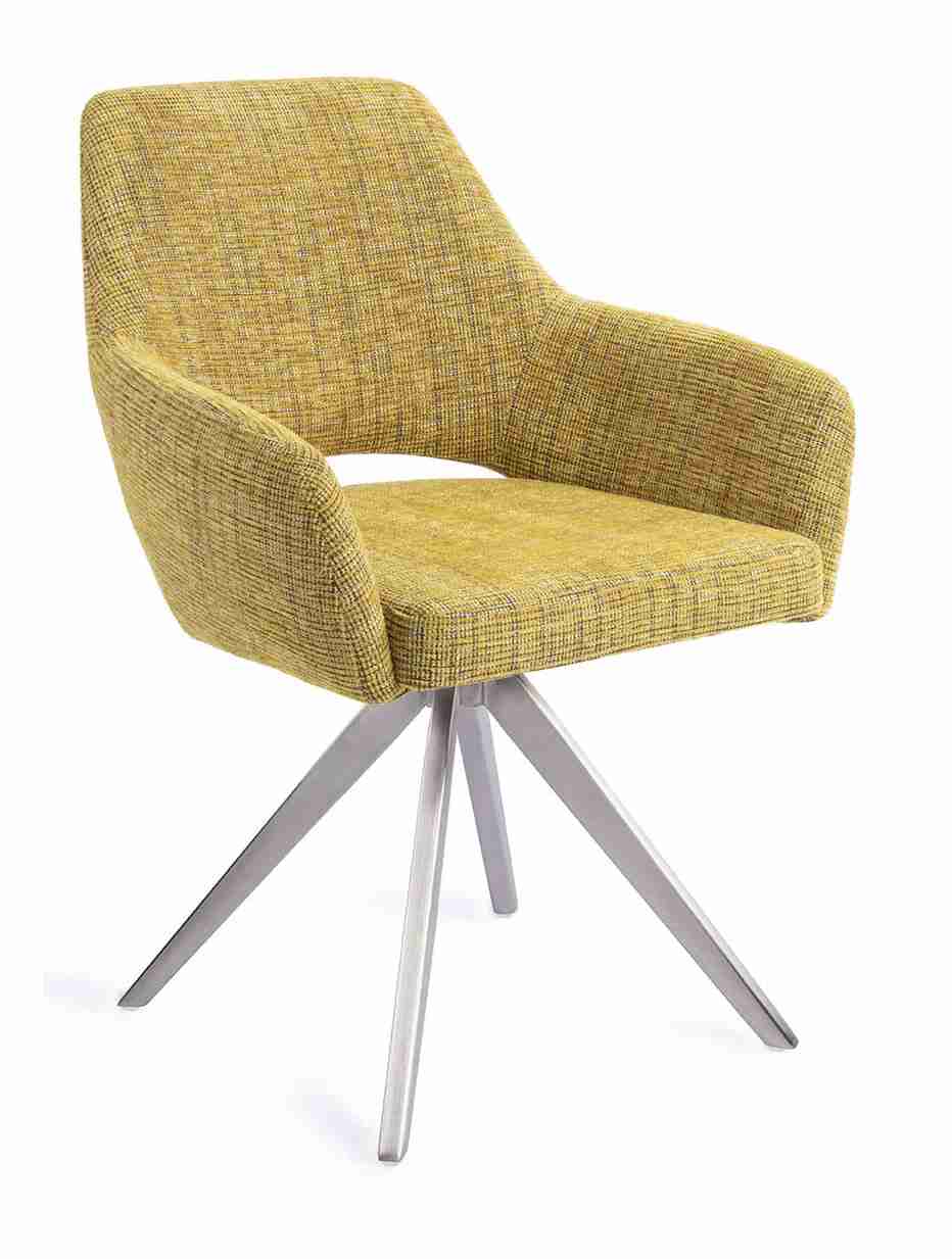 Jesper Home Eetkamerstoel 'Yanai' Turn Steel, kleur Lemon Lines