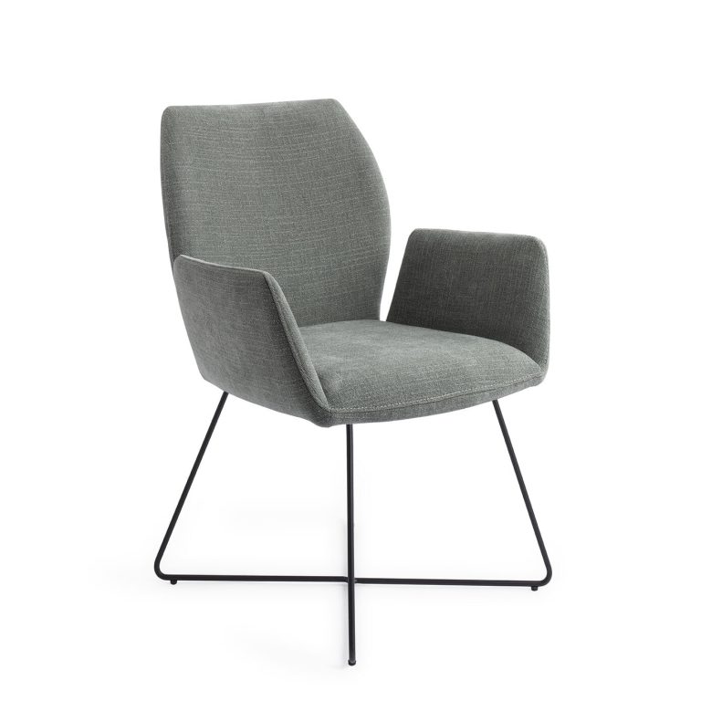 Jesper Home Eetkamerstoel 'Misaki' Cross Black, kleur Breezy Blue