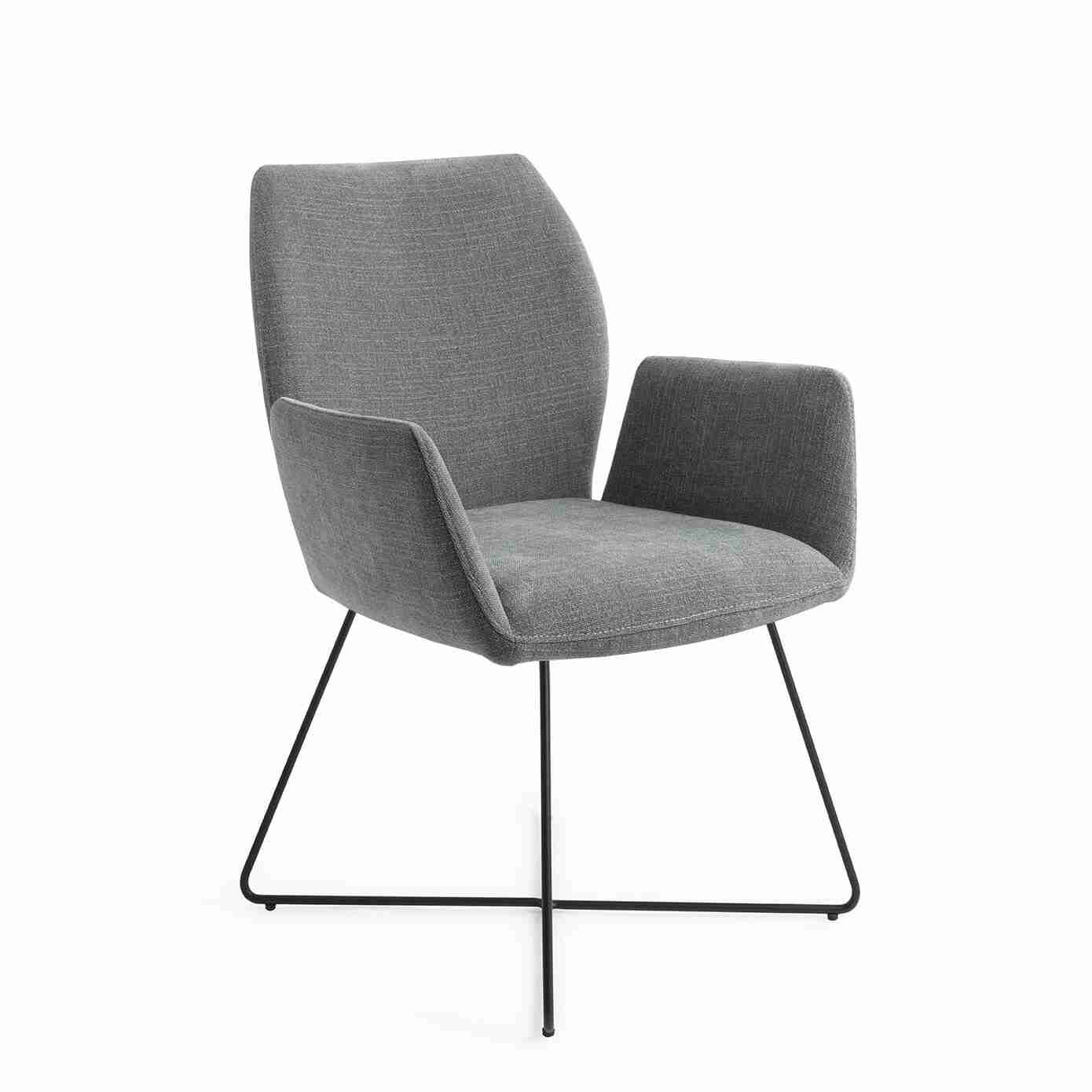 Jesper Home Eetkamerstoel 'Misaki' Cross Black, kleur Breezy Blue