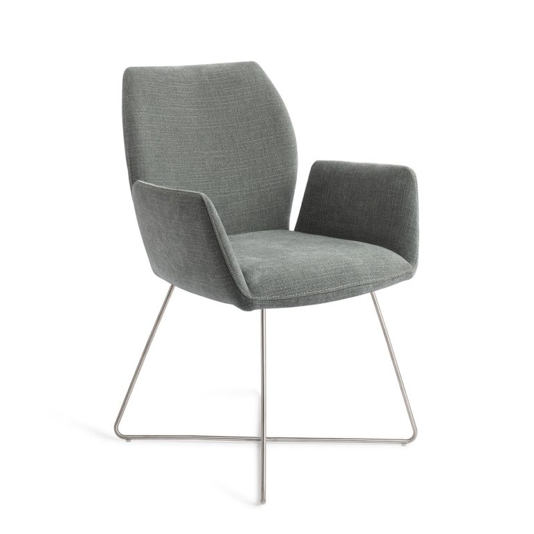 Jesper Home Eetkamerstoel 'Misaki' Cross Steel, kleur Breezy Blue