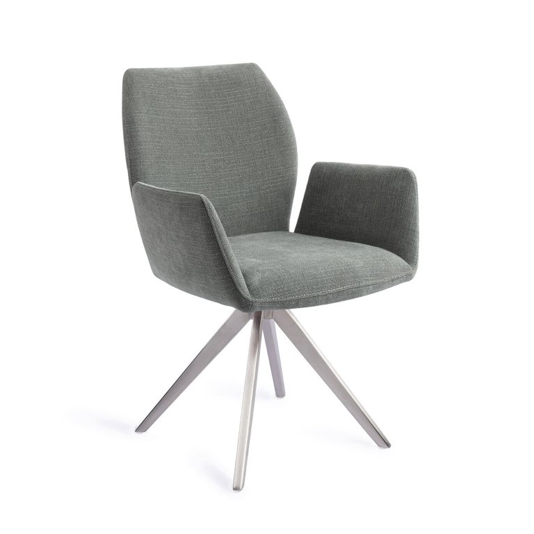 Jesper Home Draaibare Eetkamerstoel 'Misaki' Turn Steel, kleur Breezy Blue