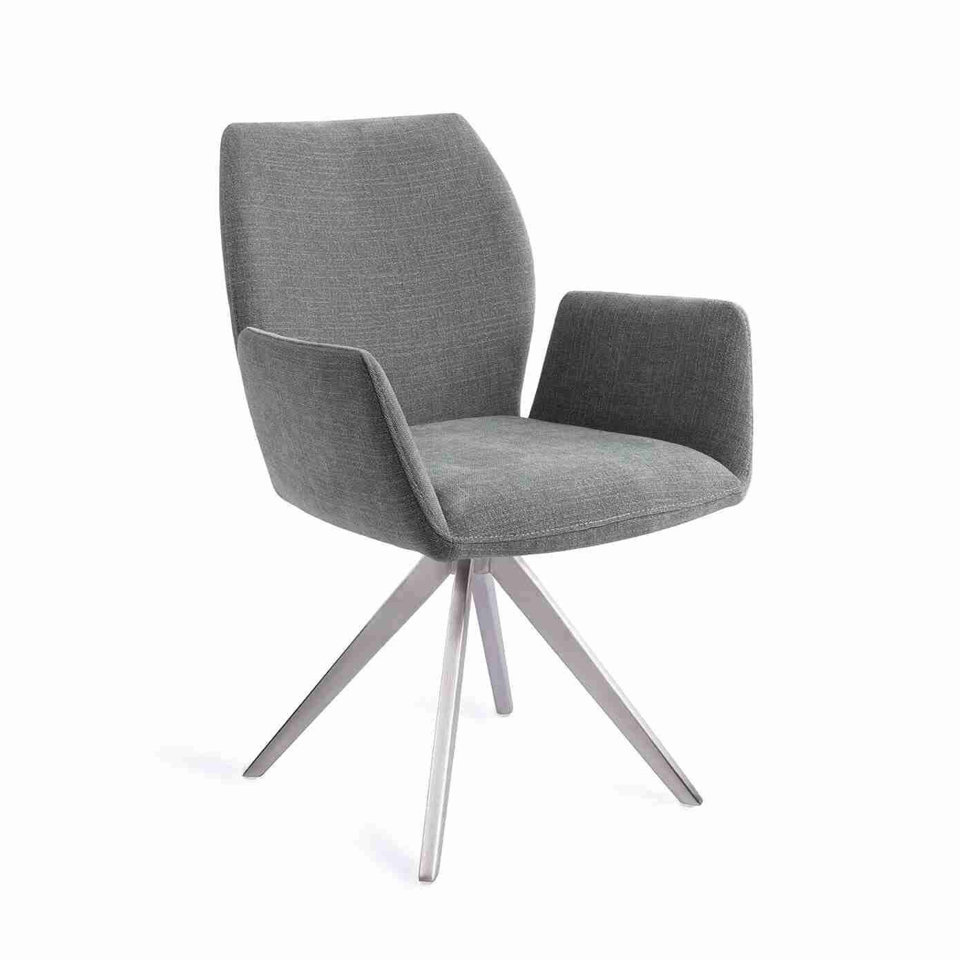 Jesper Home Draaibare Eetkamerstoel 'Misaki' Turn Steel, kleur Breezy Blue