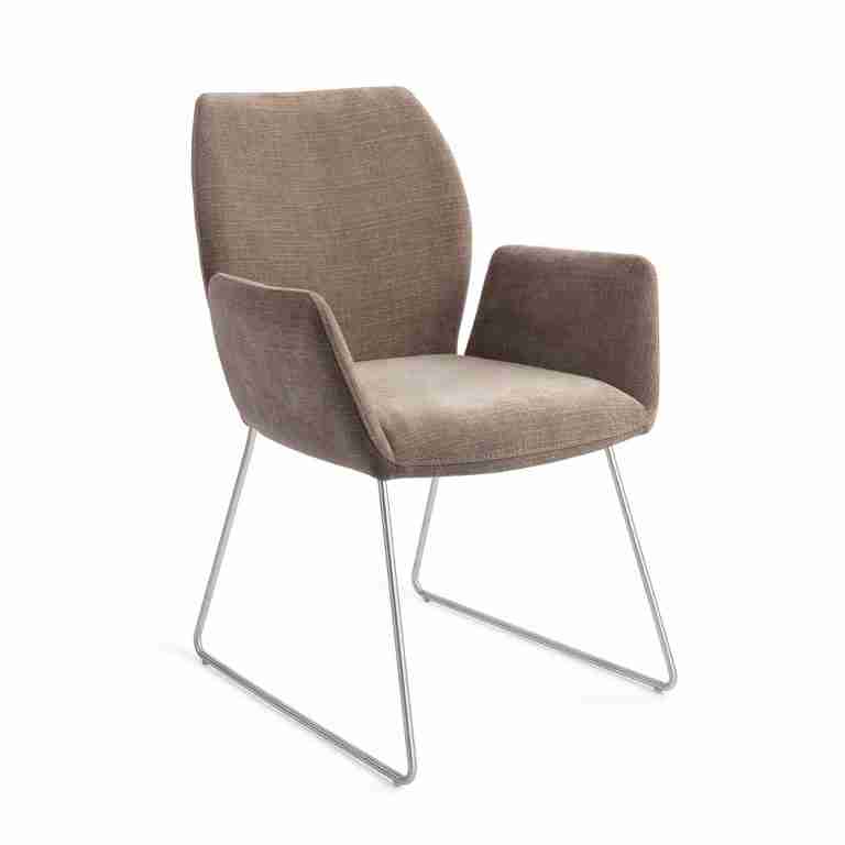 Jesper Home Eetkamerstoel 'Misaki' Slide Steel, kleur Mocha Mist