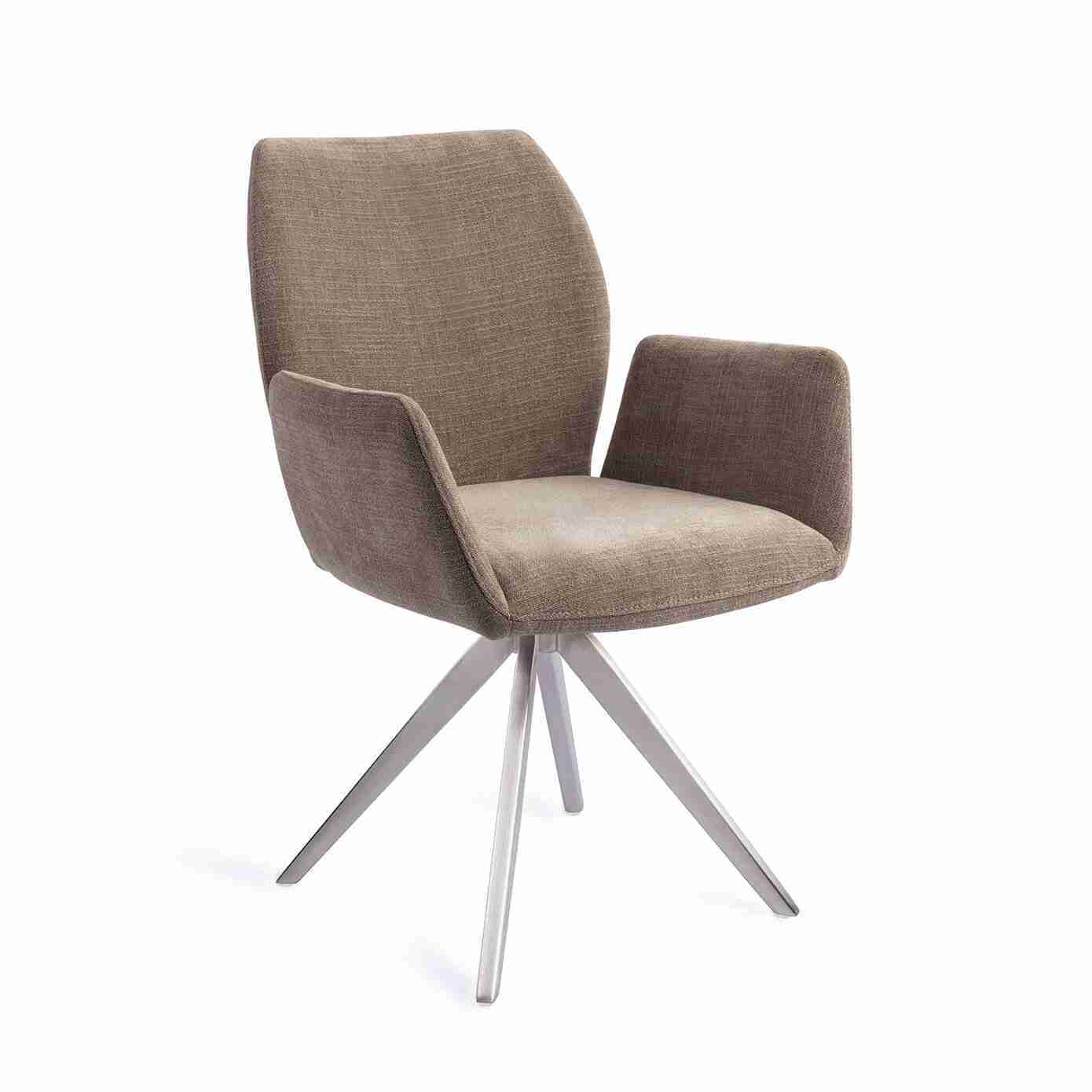 Jesper Home Draaibare Eetkamerstoel 'Misaki' Turn Steel, kleur Mocha Mist