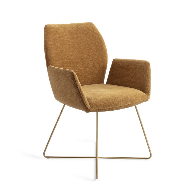 Jesper Home Eetkamerstoel 'Misaki' Cross Gold, kleur Honey Harvest