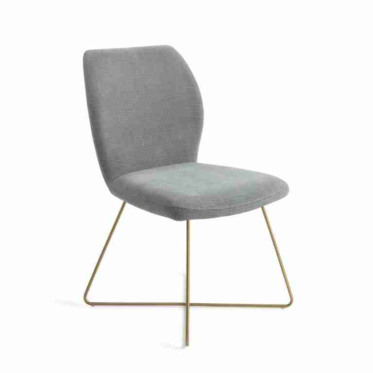 Jesper Home Eetkamerstoel 'Ikata' Cross Gold, kleur Breezy Blue