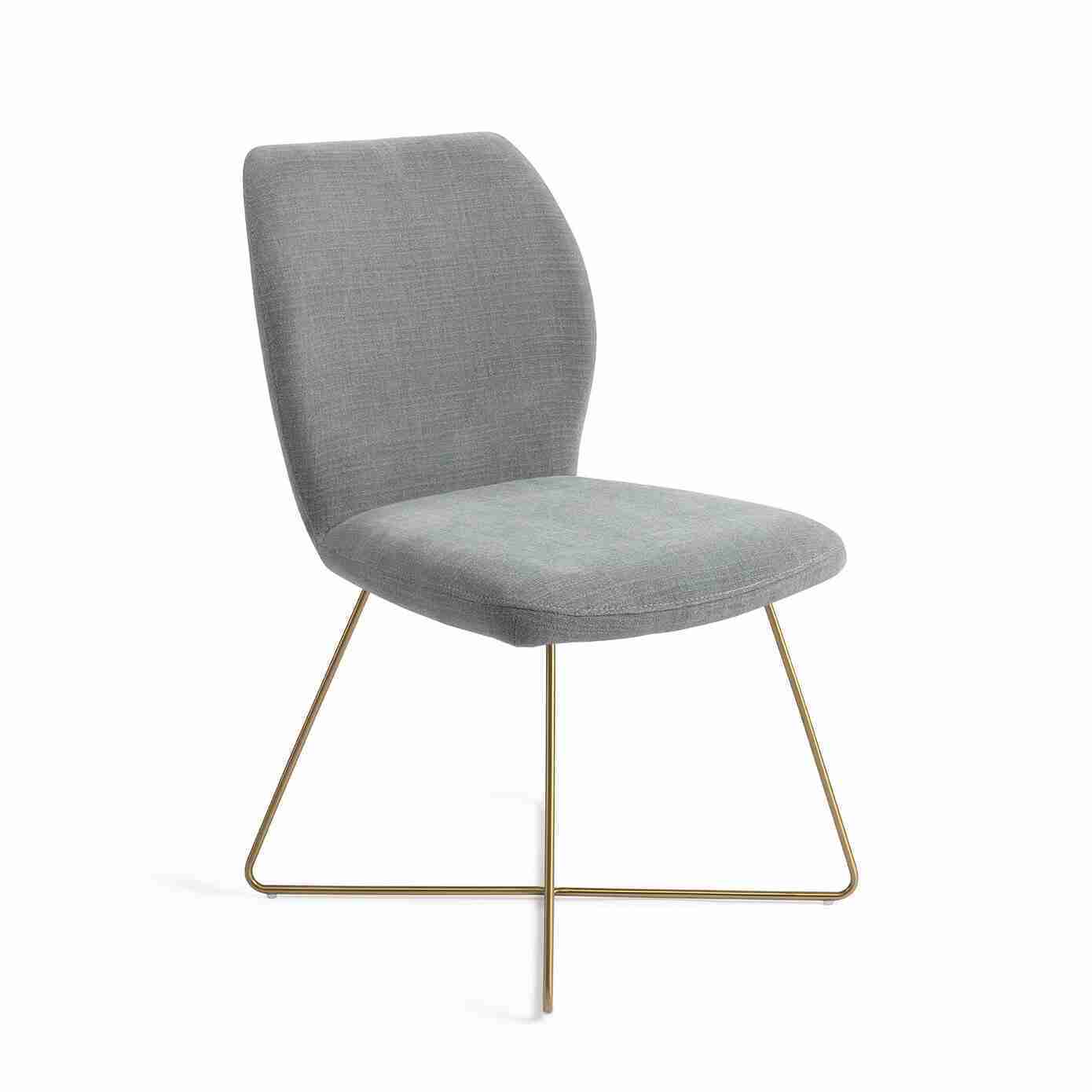Jesper Home Eetkamerstoel 'Ikata' Cross Gold, kleur Breezy Blue