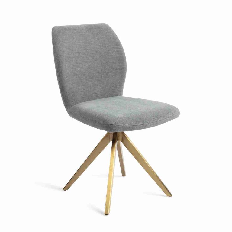 Jesper Home Draaibare Eetkamerstoel 'Ikata' Turn Gold, kleur Breezy Blue
